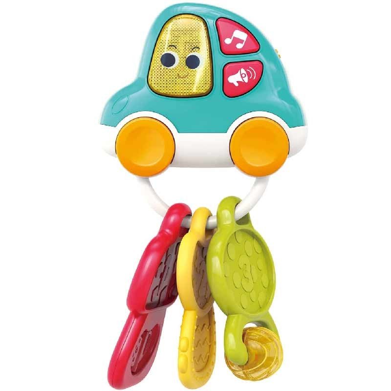 جغجغه و دندانگیر نوزاد هولی تویز طرح ماشین و دسته کلید Hola toys  اسباب بازی موزیکال - چراغدار