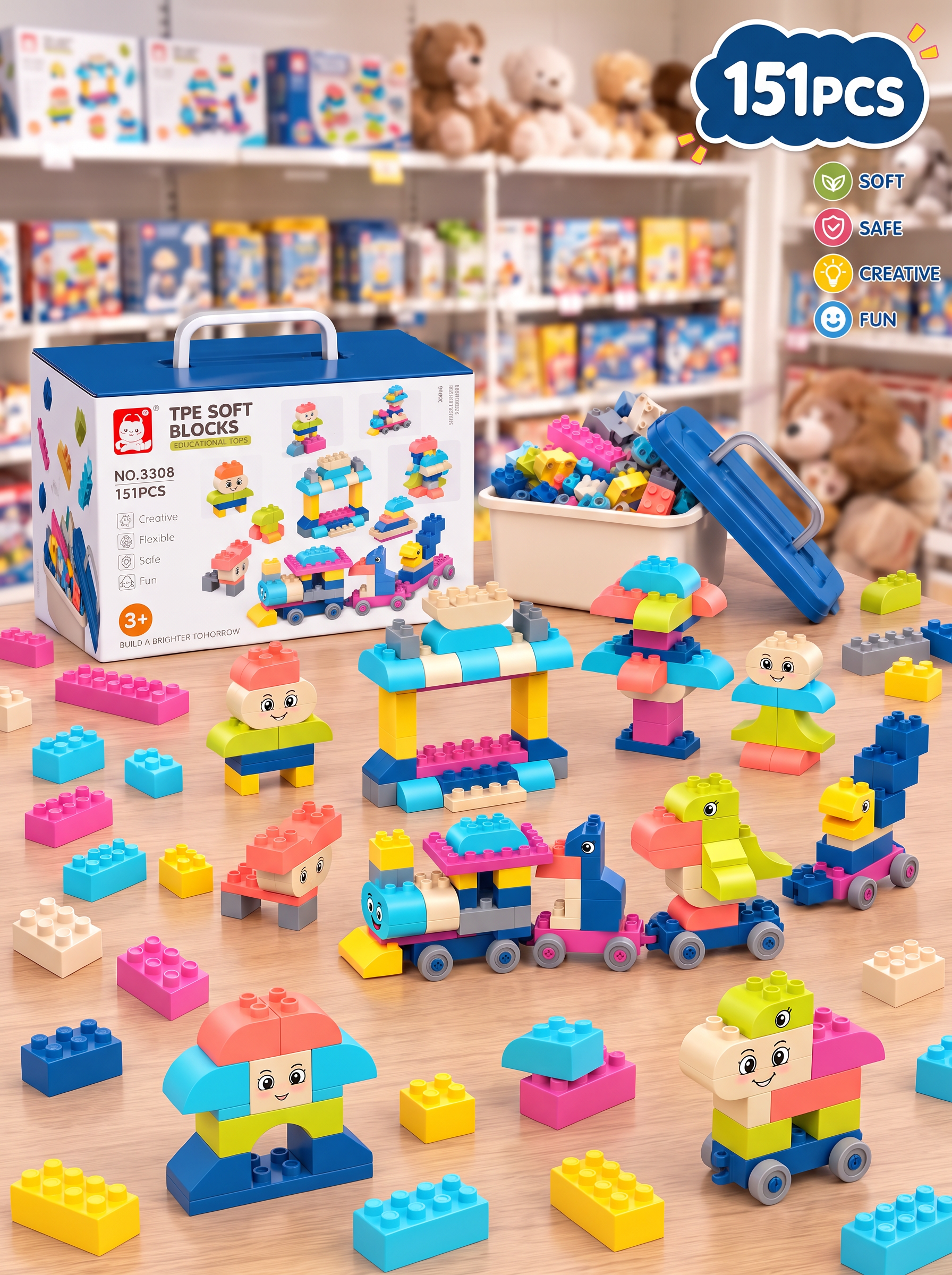 ✅لگو سافت(نرم )151 تیکه •هارد باکس