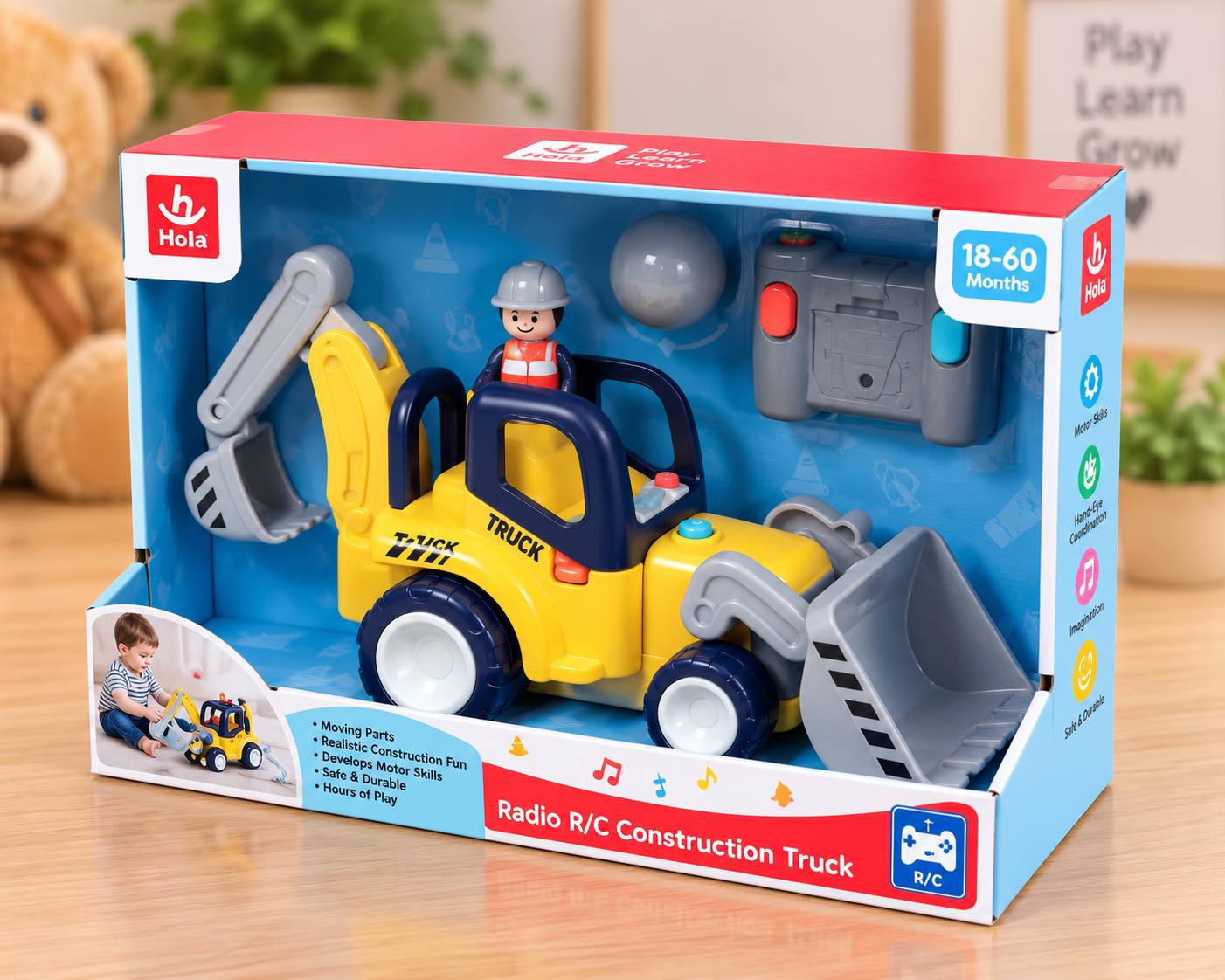 لودر کنترلی هالی تویز (Huile Toys) مدل 9988 – ماشین راه سازی هوشمند