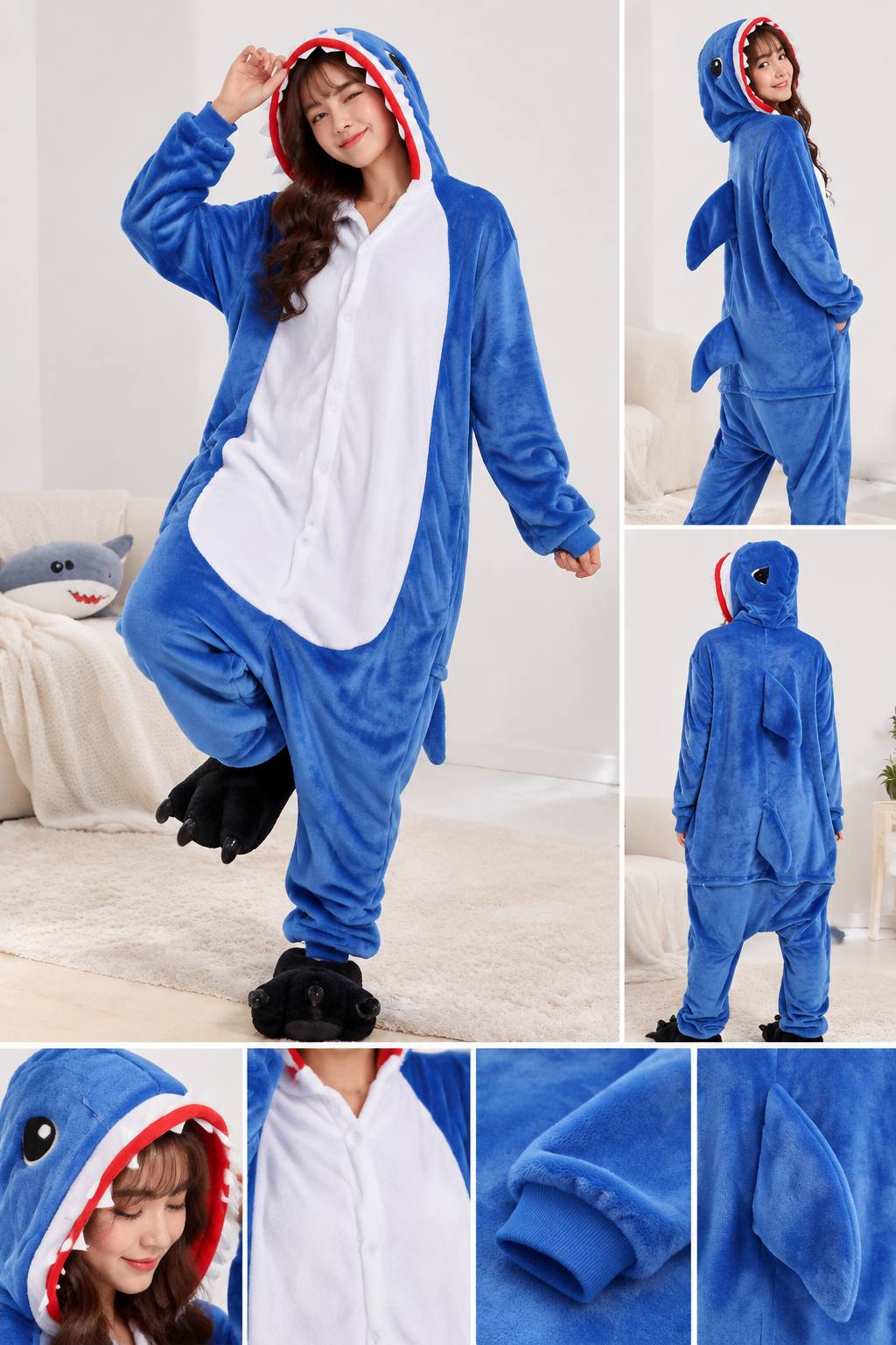 تن پوش پتویی طرح کوسه •قابل استفاده تا قد 1.85  آیتم:S-XL